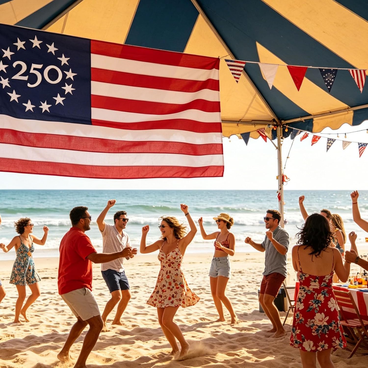 America 250th Anniversary Embroidered 4x6 Outdoor Flag- Betsy Ross 13 Stars USA Nylon Flag Heavy Duty Durable Banner with Brass Grommets for 2026 Semiquincentennial Celebration, Indoor Outdoor Decoration