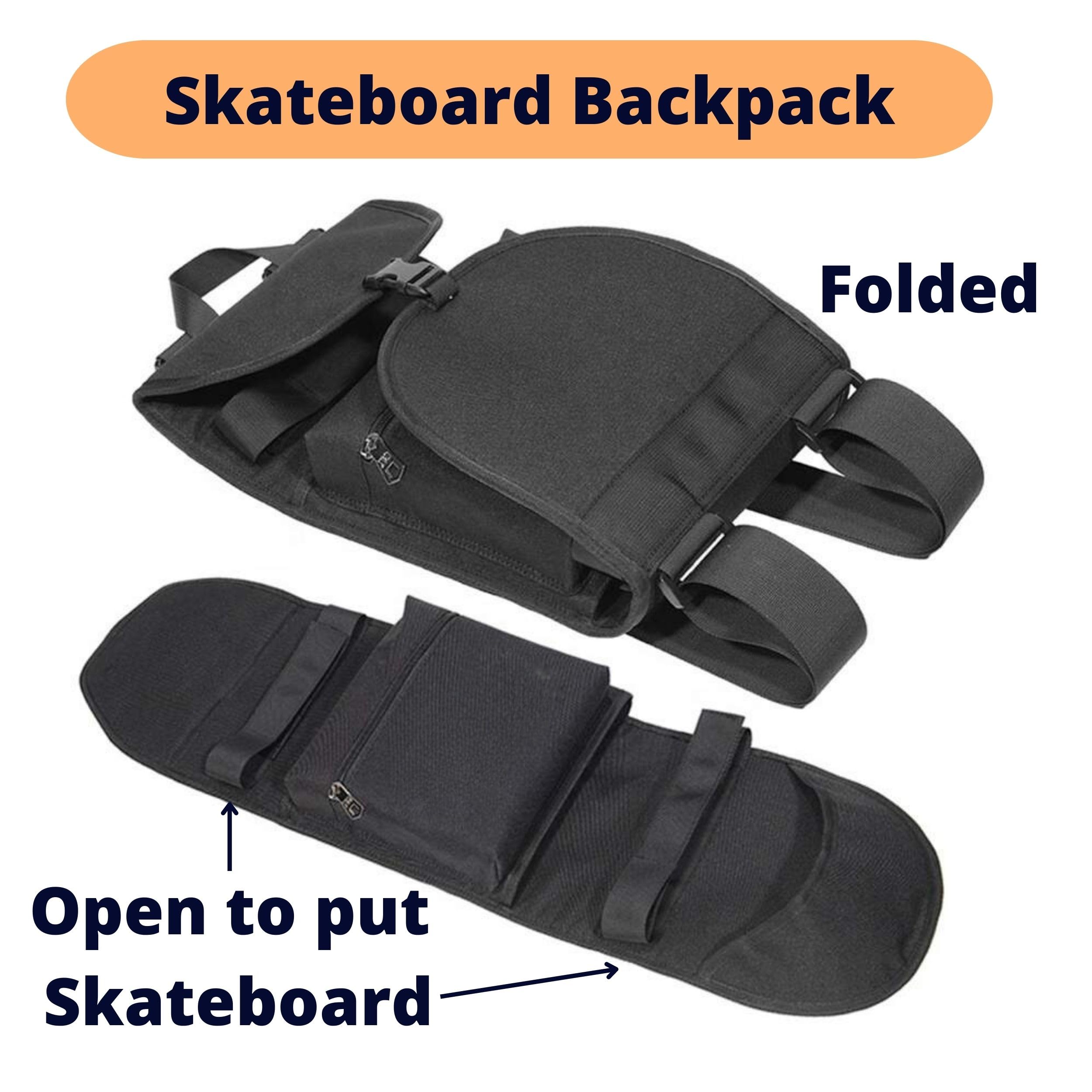 Pack : 1 sac à dos planche à roulettes + 1 clé T Skate Tool Clé T Skateboard Accessoire. Monopatin Housse Longboard Sac de transport Sac à dos Skate Cruiser Cadeau Skaters