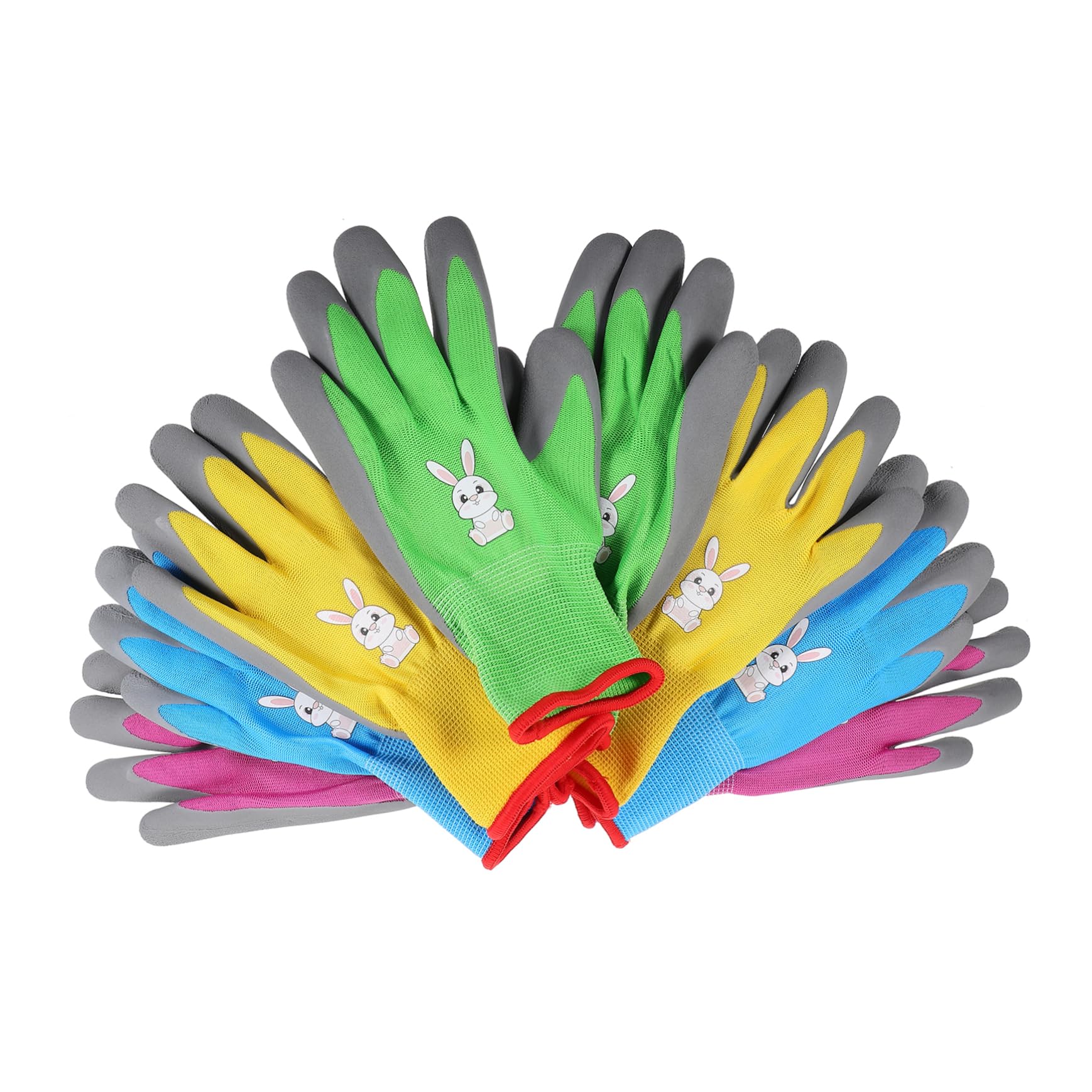 CIYODO Adorable Boys and Girls' Gloves 4 Pairs of Garden Gloves for Gardening Cleaning Outdoor Sports Comfort Resistant