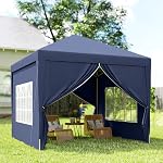 Outsunny 10'x10' Outdoor Pop Up Party Tent Gazebo Canopy with Carrying Bag (Blue)