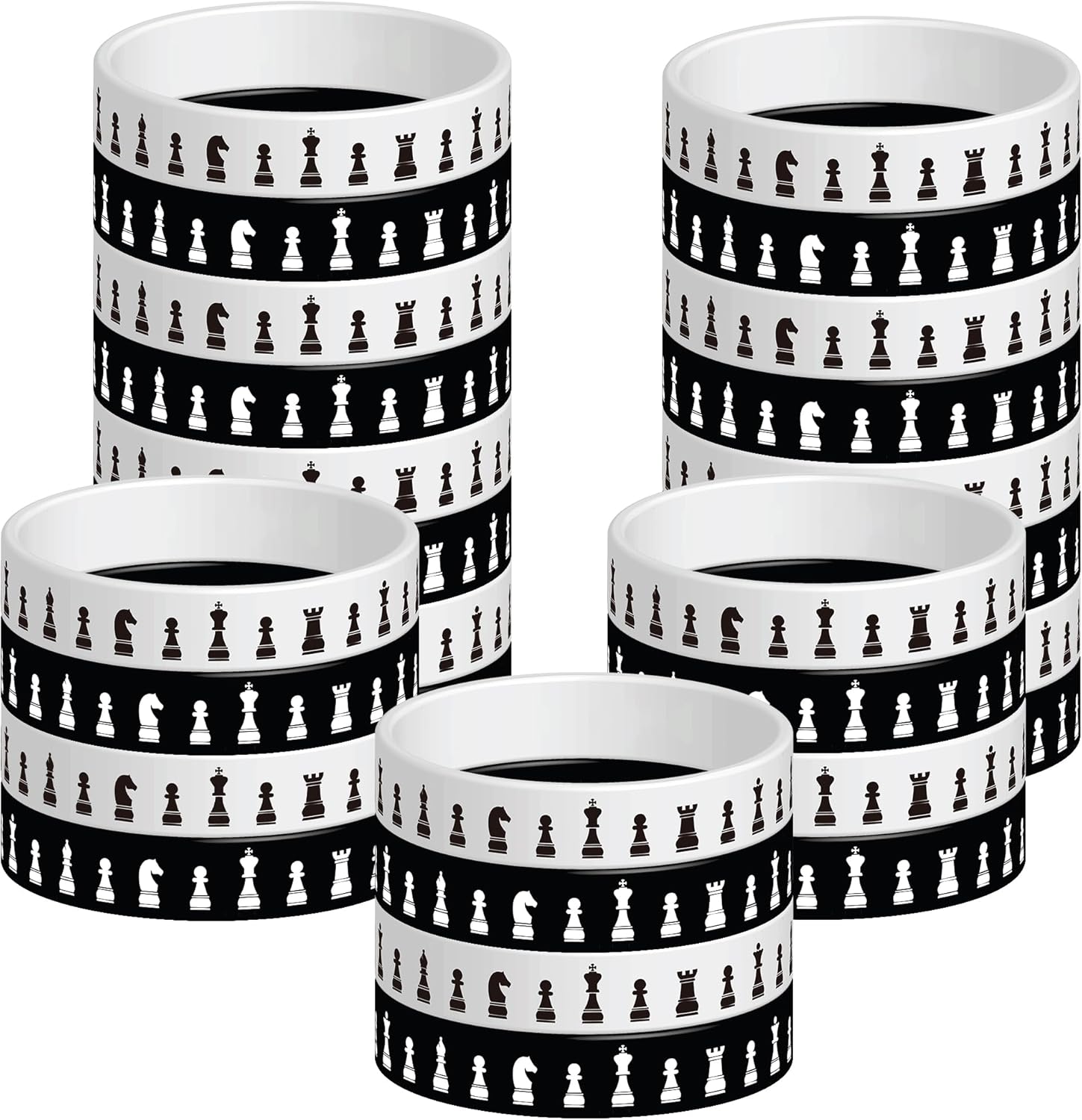 24 Pcs Chess Theme Rubber Silicone Wristbands Chess Competition Decorations Birthday Party Favors Supplies Decorations - Image 3