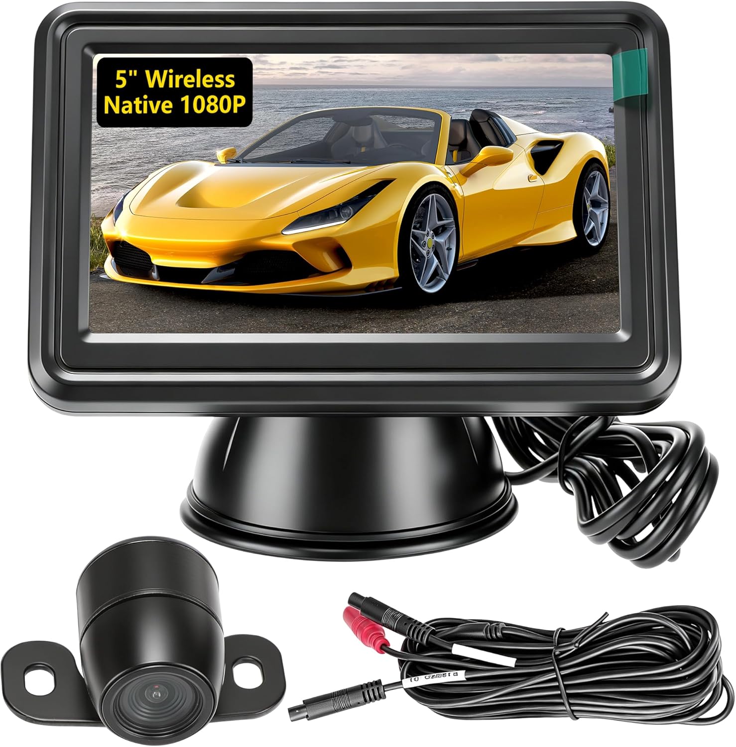 RV Backup Camera Plug and Play, No Delays HD 1080P Rear View Camera with Monitor IR Night Vision, Car Rear View Camera Fit for Truck Trailer Camper Tractor