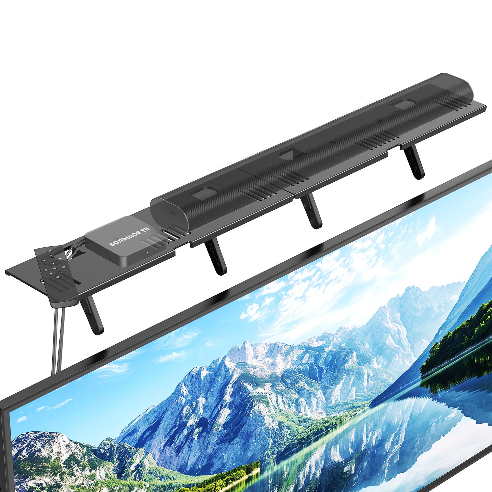Universal No-Drill Steel TV Top Shelf Soundbar Mount (Up to 15 Lbs)