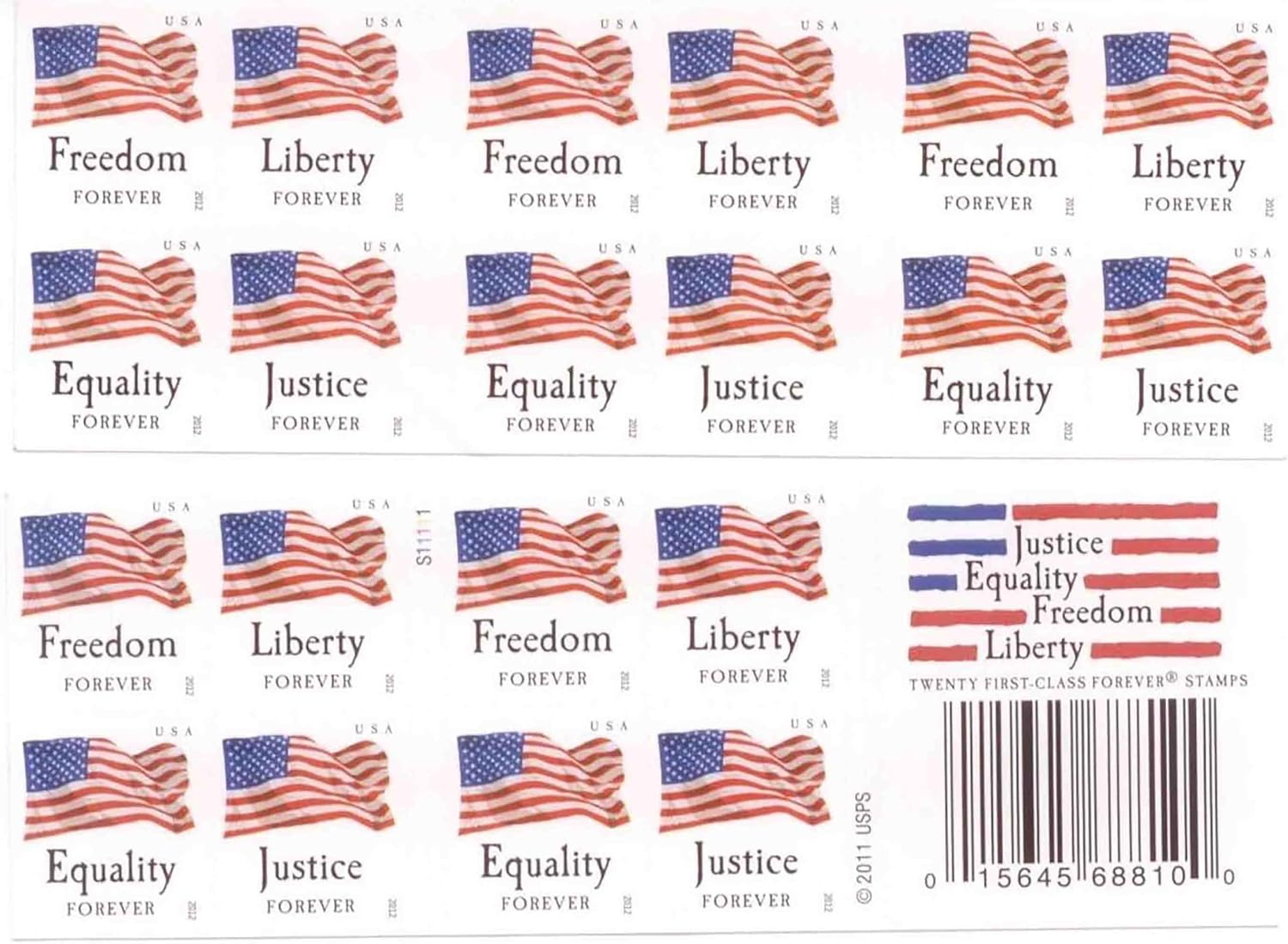 100 Forever Stamps - 5 Books of 20 Current Design SC#5845-5848 awareness vinyl for USPS MNH V