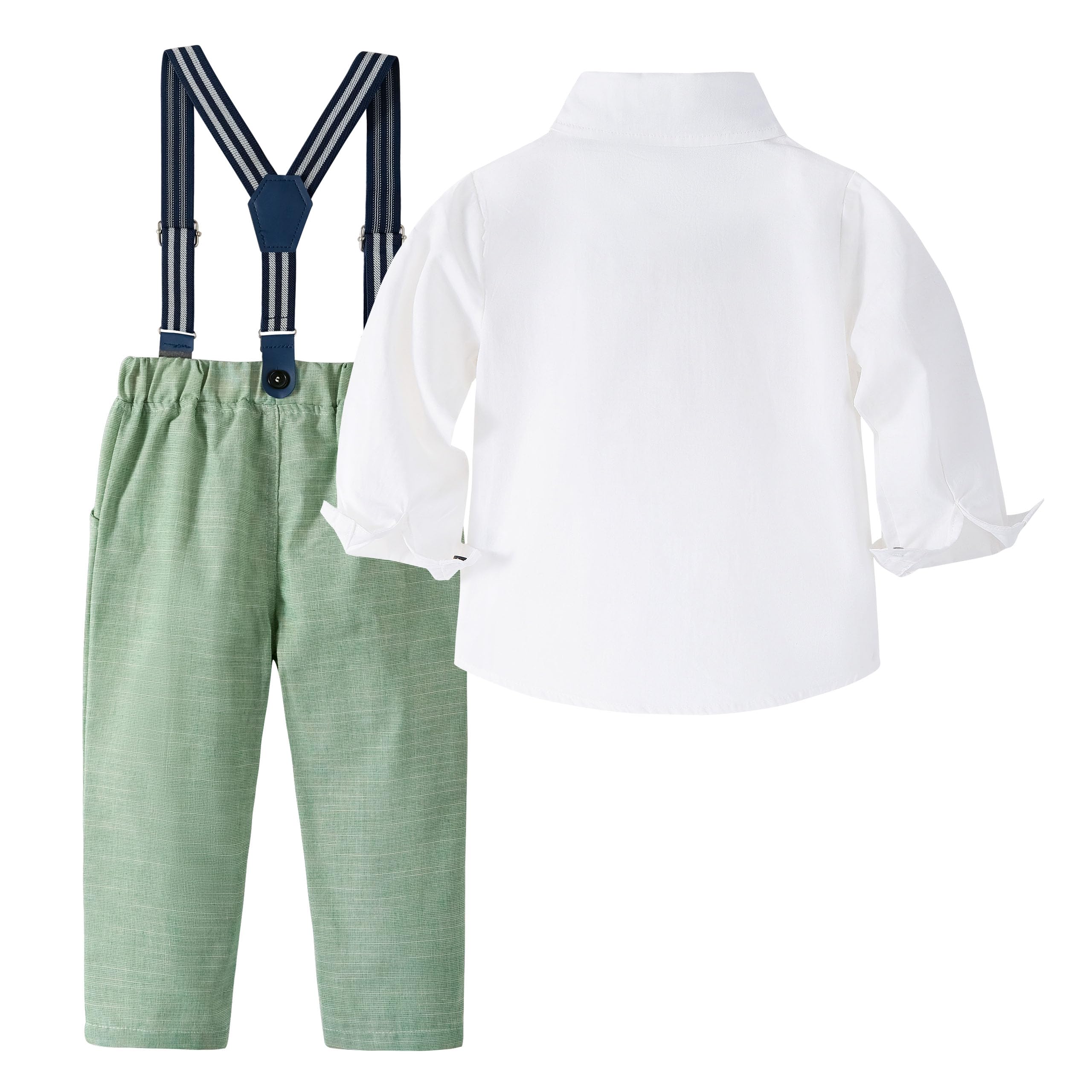Volunboy Ragazzi Vestiti Set Bambino Gentiluomini Abito Da Sposa Manica Lunga Papillon Formale Camicie Bretelle Pantaloni Abiti