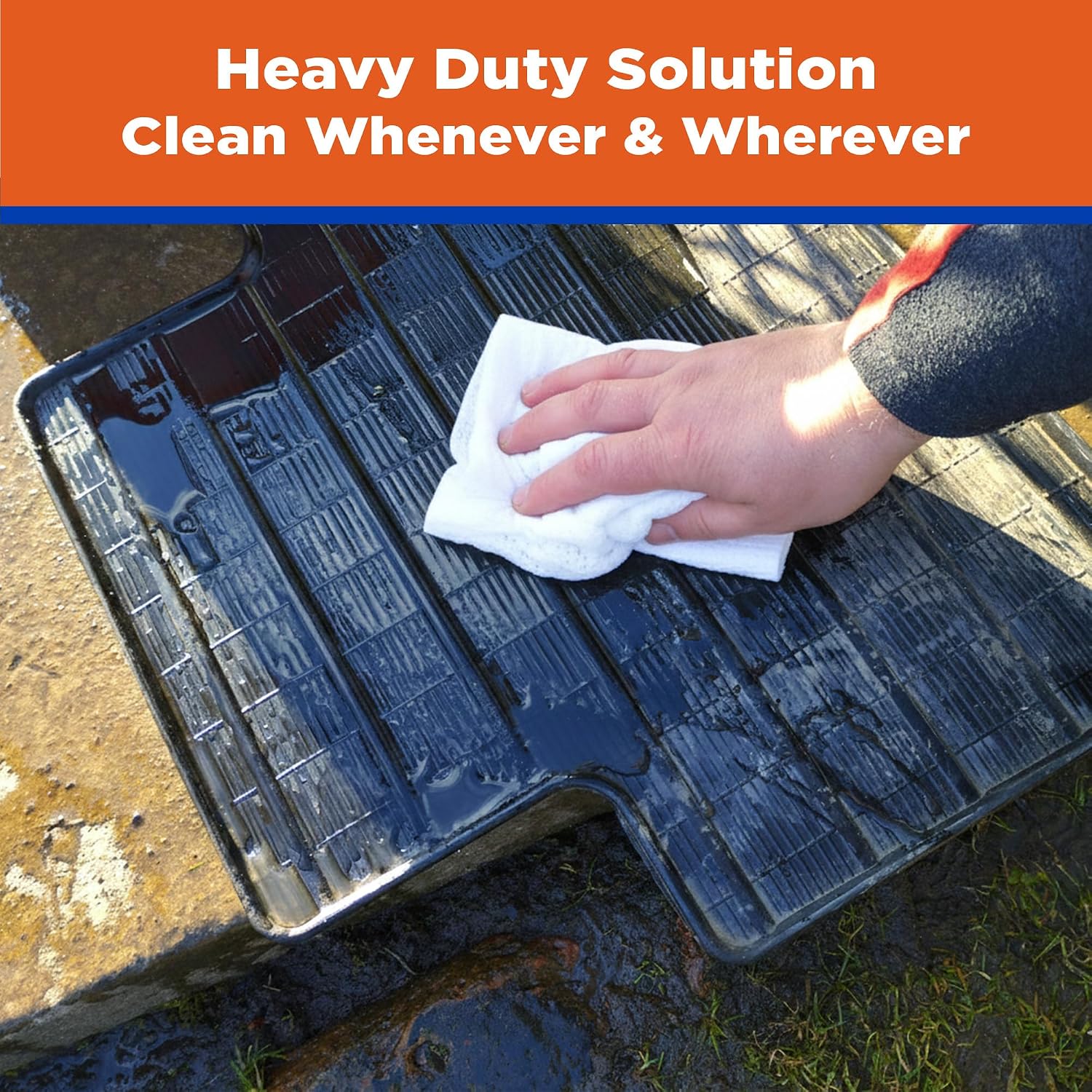 Monster Mule Wipes – Double-Sided Wet & Gritty Heavy Duty Cleaning Wipes for Grease, Oil, Adhesive, Paint & More – 72 Count, 10" x 12" Extra Large image 2