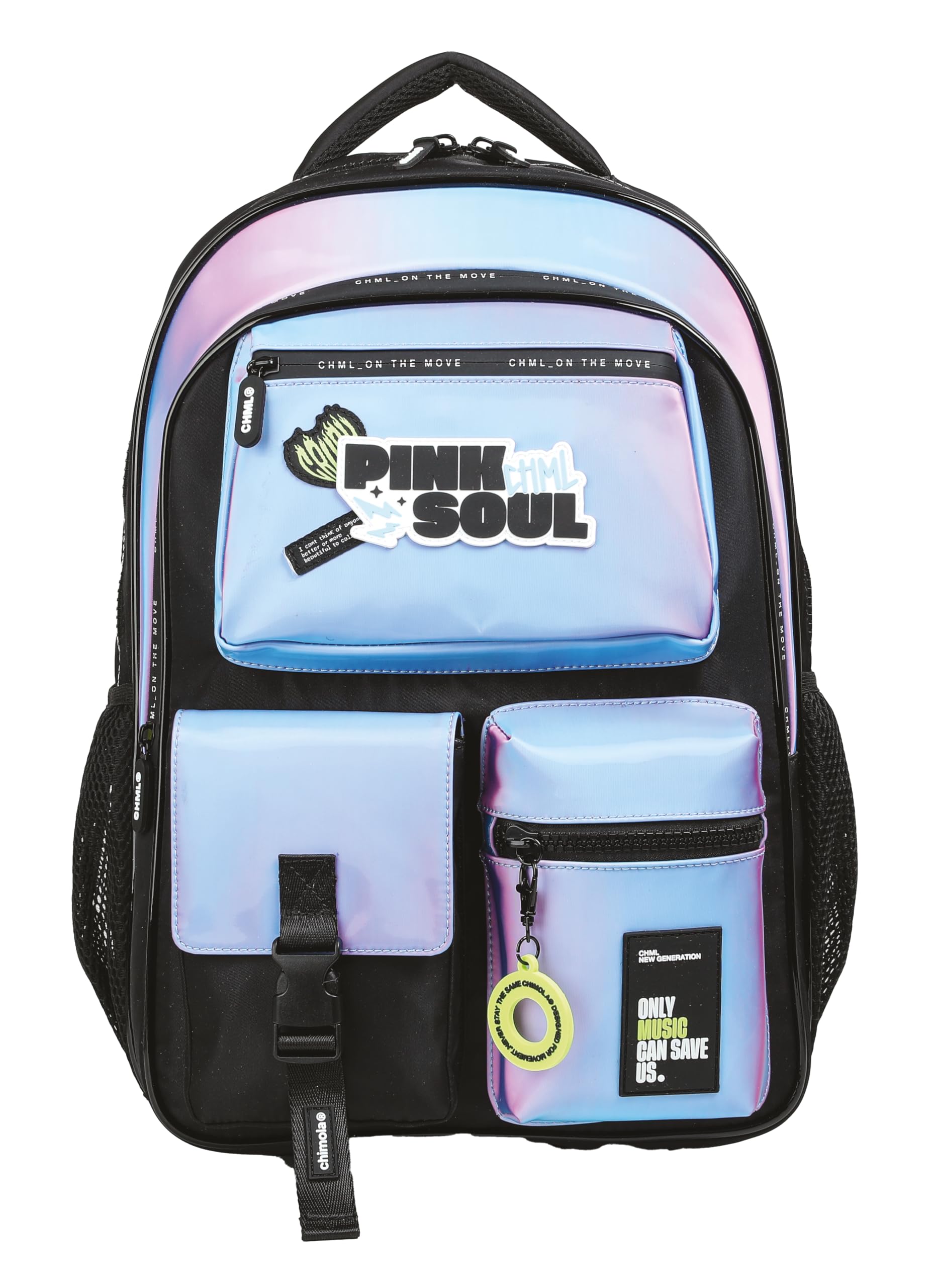 CHIMOLA Unisex Çocuk Sırt Çantası, Siyah, M