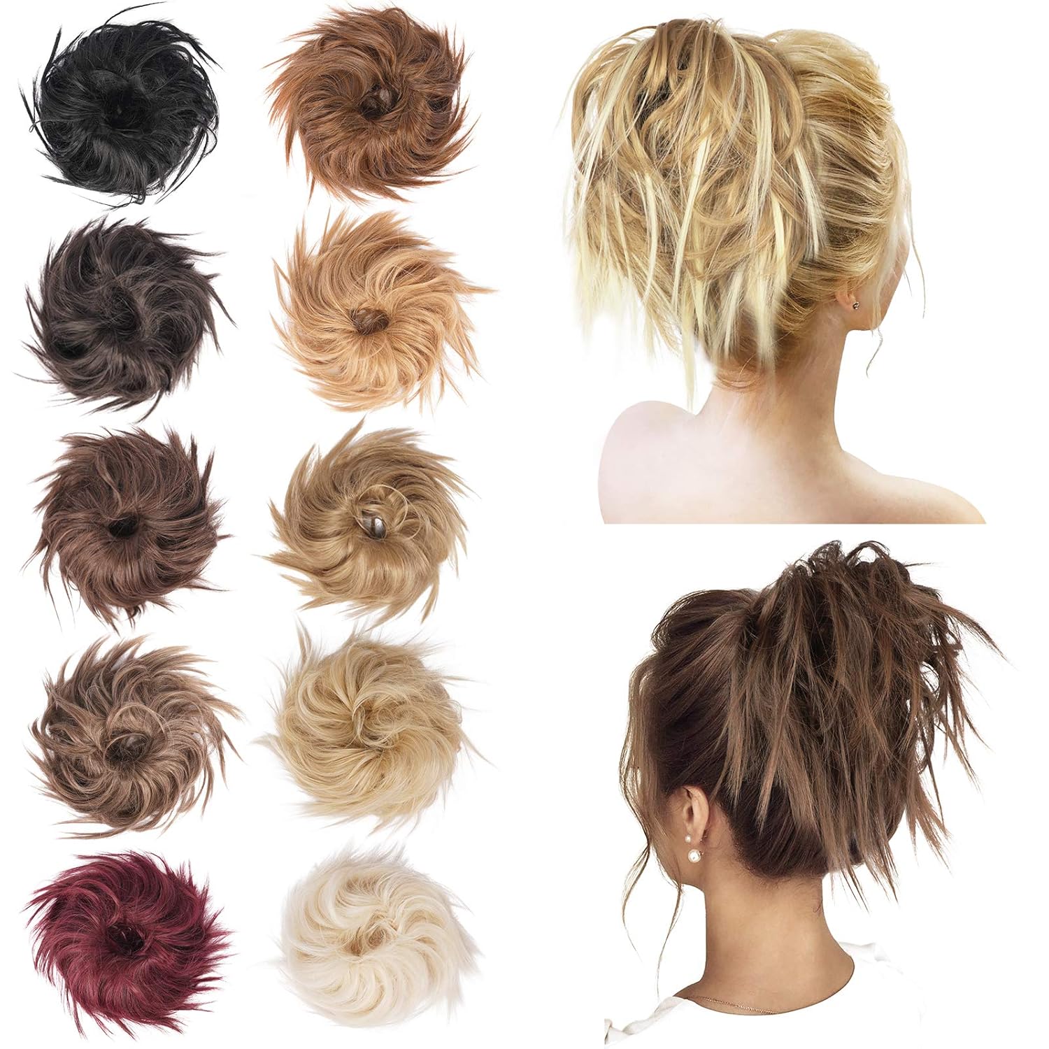 Buy FESHFEN Tousled Updo Messy Hair Bun Hairpiece, Fluffy Hair Bun