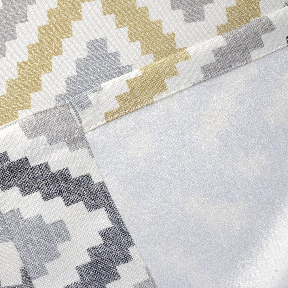 Melodieux Chevron Grommet Top Window Curtains for Living Room, 52 by 84 Inch, Yellow (1 Panel)