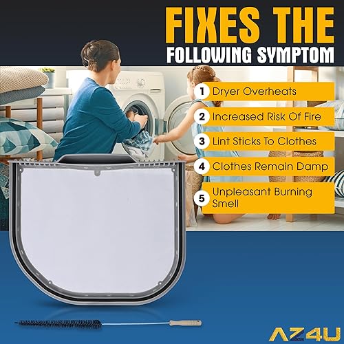 Miniatura 7 de Trampa de pantalla de filtro de pelusa para secadora que reemplaza para LG DLEX5101V DLEX5170W DLEX5680W DLEX7600WE DLEX5780VE DLEX7600KE DLEX5101W