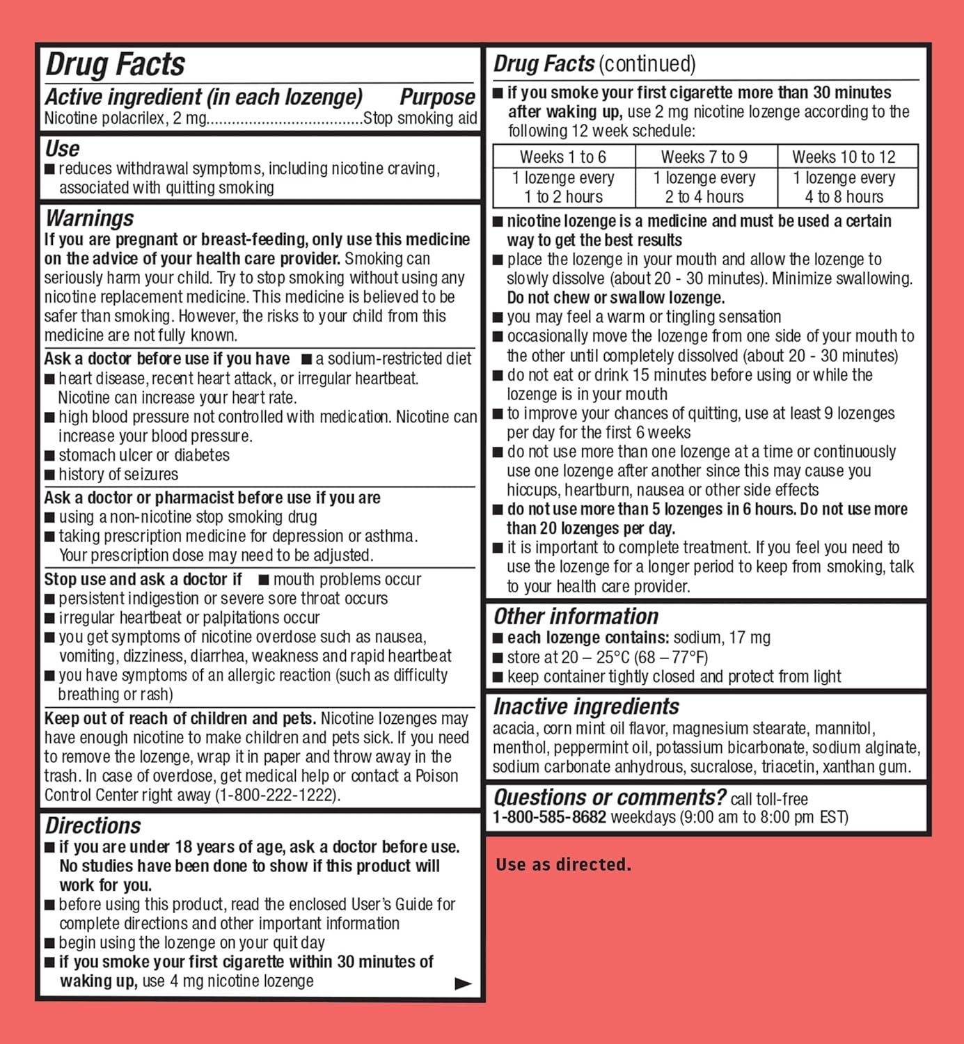Habitrol Nicotine Lozenges - 2 mg, Original Flavor, 135 Count - Nicotine Lozenge to Reduce Cravings & Help Quit Smoking
