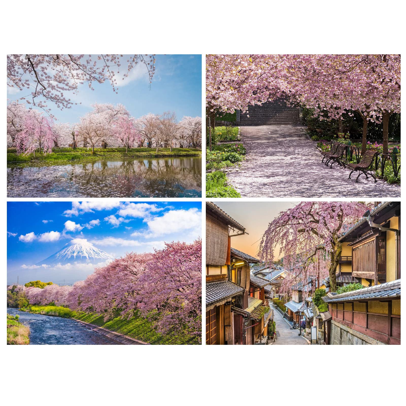 4 Pack Diamond Painting Art Kits,5D Full Drill Cherry Blossom Tree Flowers Country Diamond Painting Kits for Adults/Beginners/Kids,DIY Cross Stitch Crafts Painting Home Wall Decor Gifts 40 x 30 CM