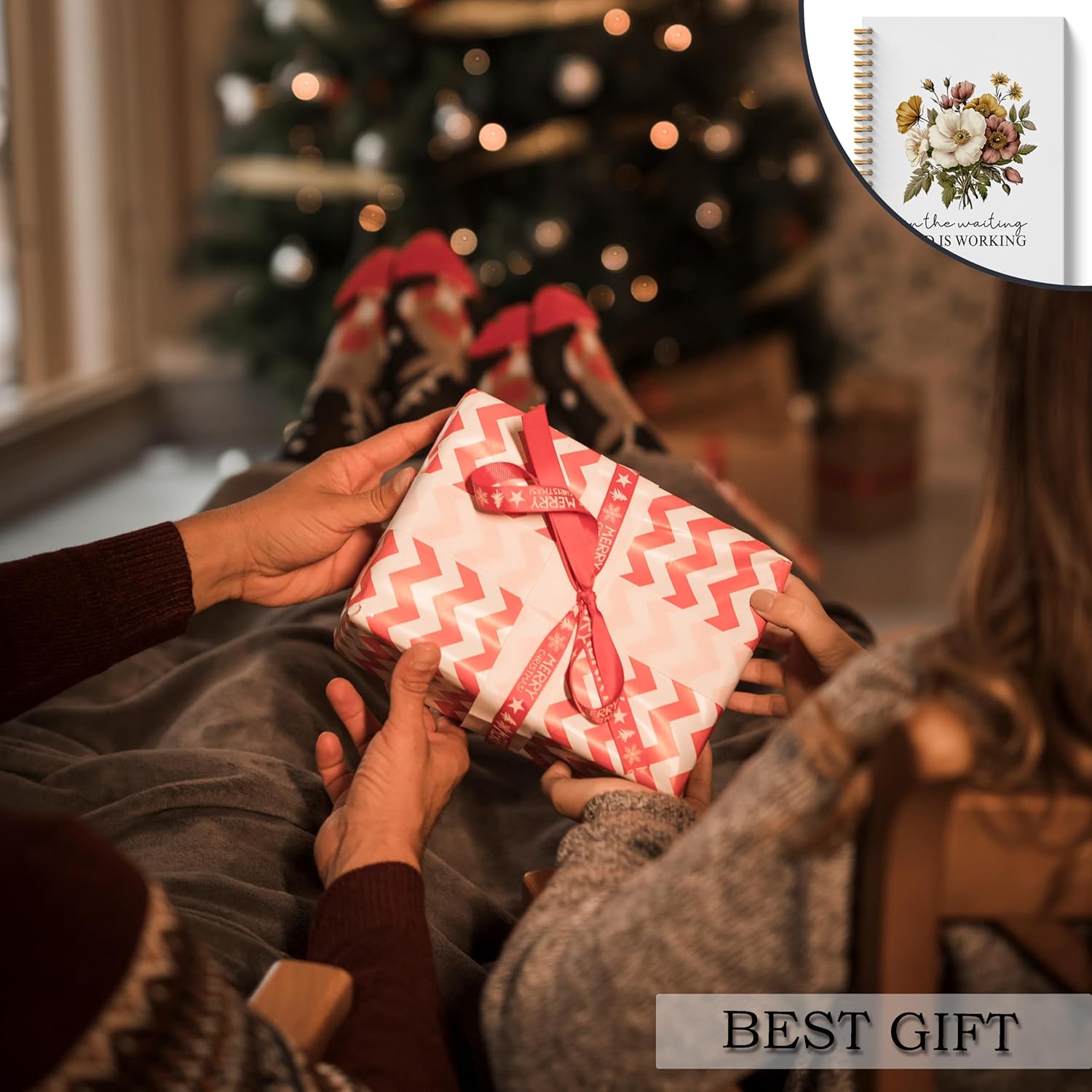 Poecinvi Floral Christian Notebook Journals for Women, Bible Journal, Christian Gifts for Women Faith, in the Waiting God Is Working Scripture Spiral Notebook 5.5x8.3 Inch - Image 7