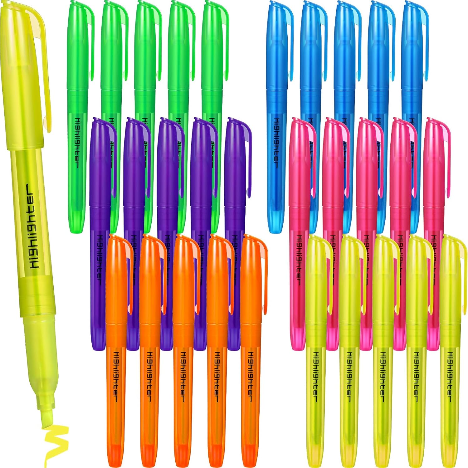 30 Pcs Highlighter Bulk Assorted Colors