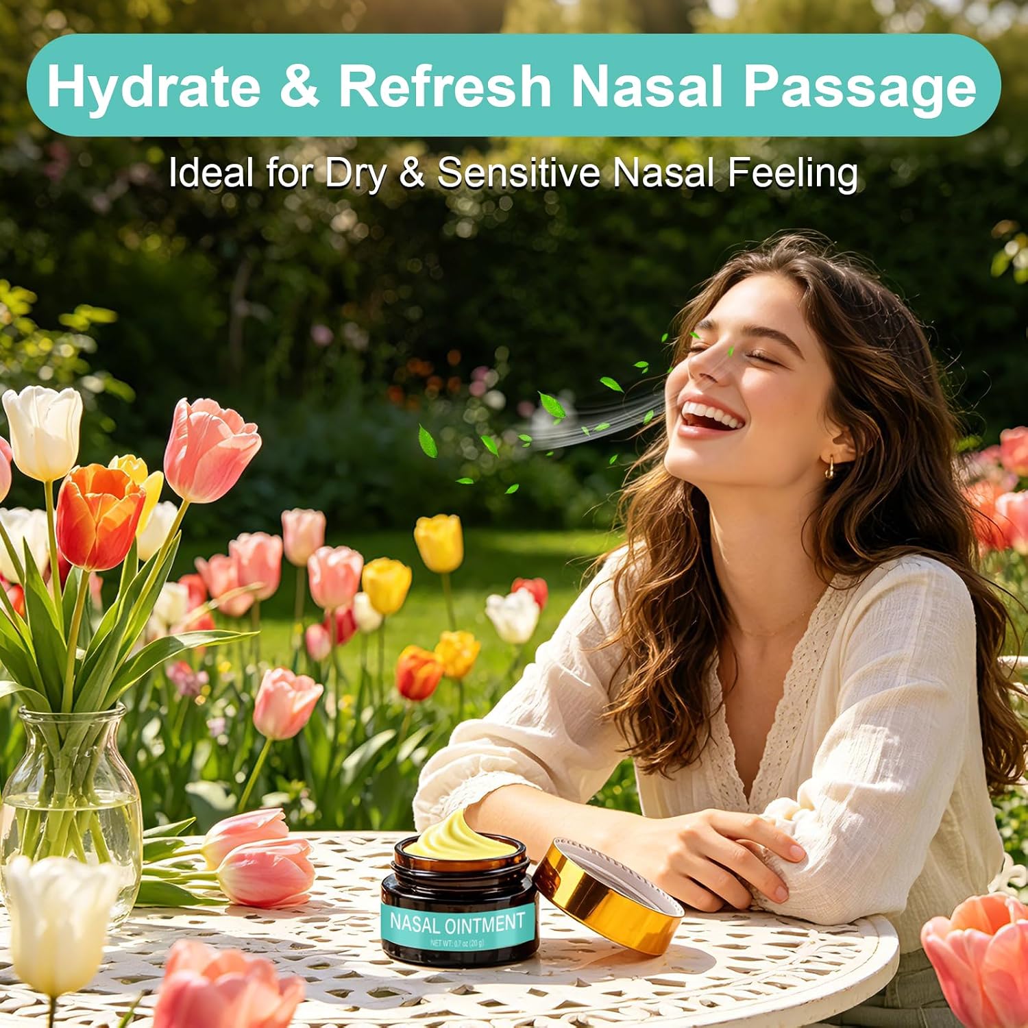 Mint Nasal Balm with Instant Cooling Feeling, 12H Long-Lasting Nasal Moisturizer, Gentle Daily Care for Dry & Sensitive Nose, Perfect for Indoor Heating, AC Dry Air & Pollen Season, 0.7 oz