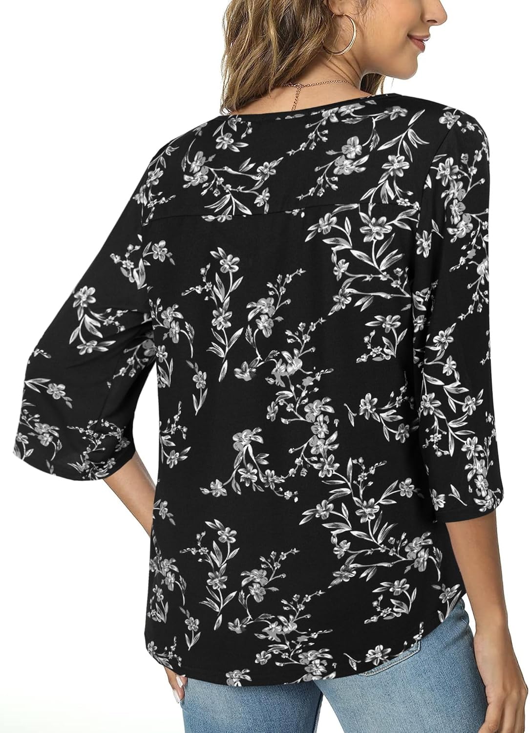 Tencole Womens Tops 2025 Summer Trendy Dressy Shirts 3/4 Sleeve Blouses Tunic V Neck Casual - Image 3