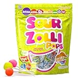 Zollipops Sour Clean Teeth Pops Sugar Free Candy with Xylitol, Dye-Free Lollipops - Keto & Diabetic-Friendly, Dentist-Approved Treats for Kids (Natural Fruit Flavors, 5.2 oz)