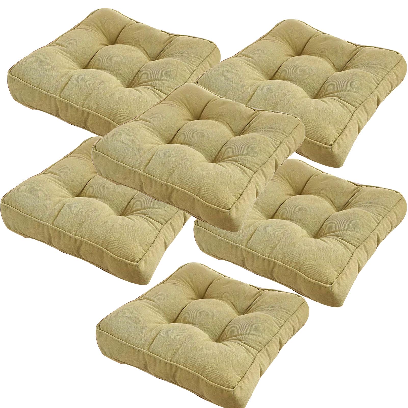 Coussin de chaise extérieur respirant et antidérapant lot de 6 galettes carrées avec attaches