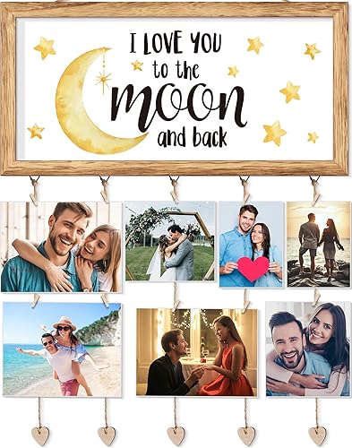 Miniatura 1 de Soporte para tarjetas del día de San Valentín, decoración del día de San Valentín para el hogar, soporte de fotos colgante con 30 clips de fotos y