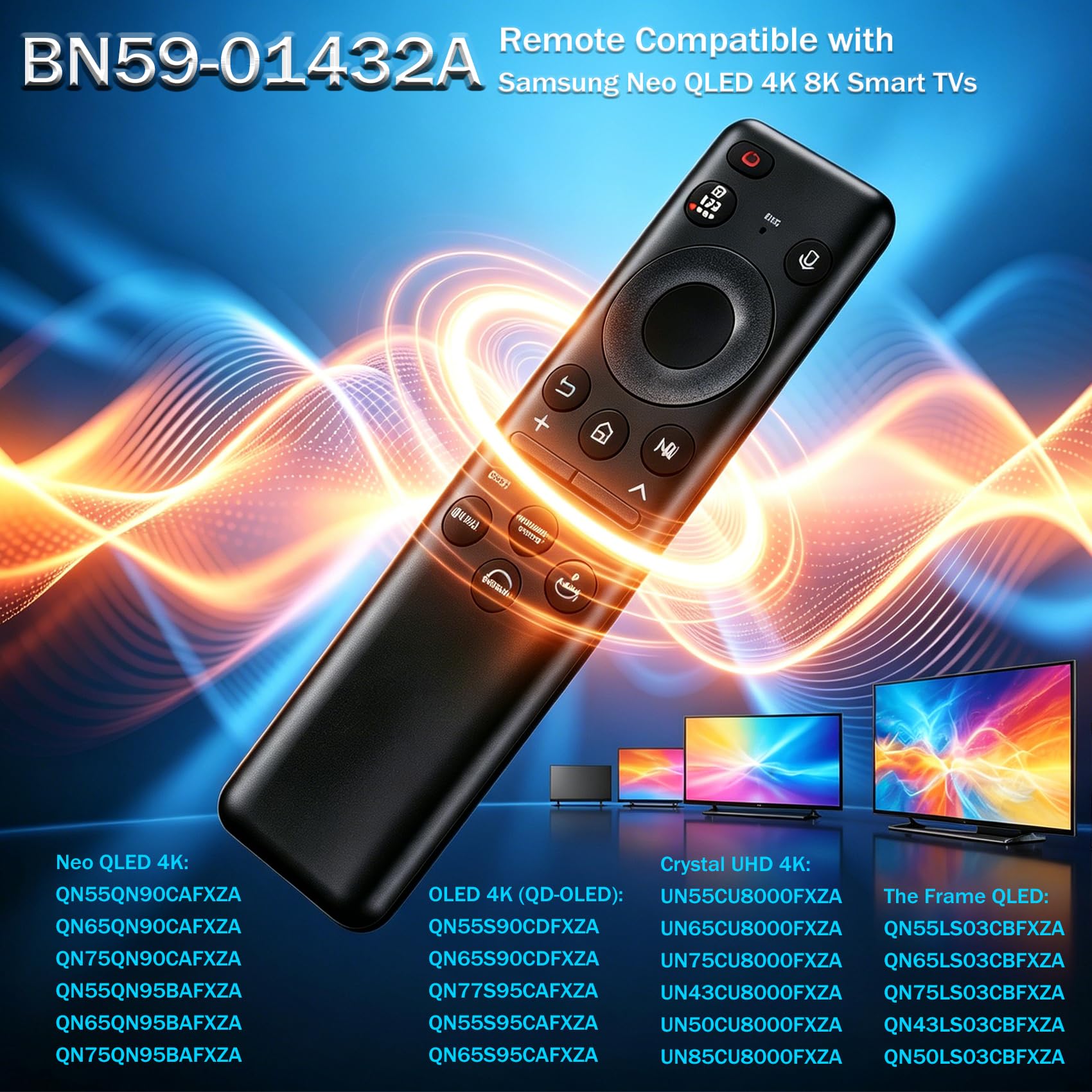 BN59-01432A TM2360E Solar Voice Remote Compatible with Samsung Neo QLED 8K HDR Smart TVs, Fit for Frame Crystal UHD Smart TV, with Bluetooth Rechargeable Solar Cell, 2023 Model Black, BN59-01432D — Amazon image 2