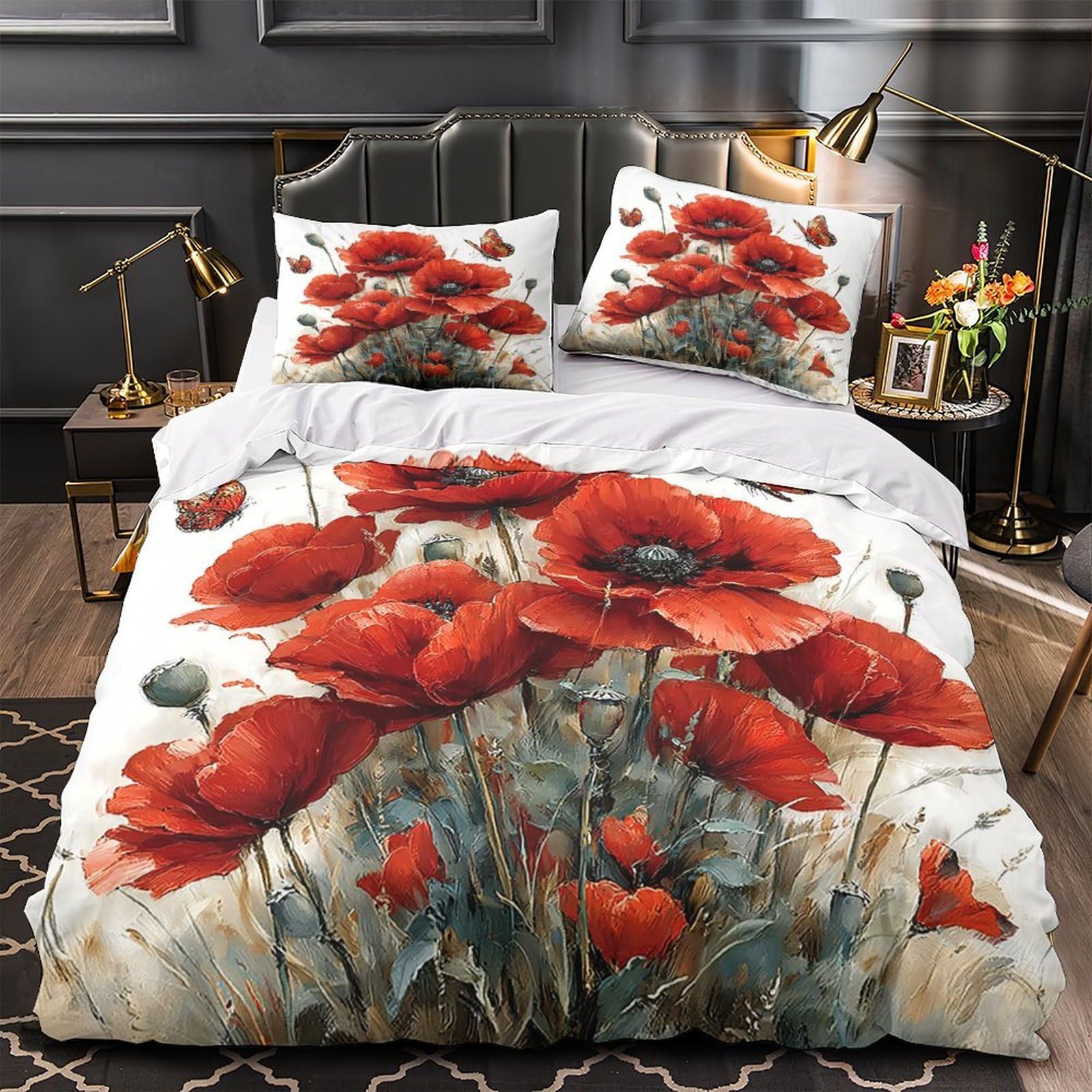Housse de couette pois rouges hypoallergénique et douce