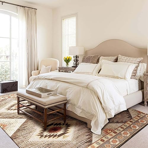 Miniatura 6 de BESTSWEETIE Tapete de área de 5 x 7, lavable, antideslizante, tapete de pelo bajo, tapete marroquí vintage de lana sintética ultra suave, para sala