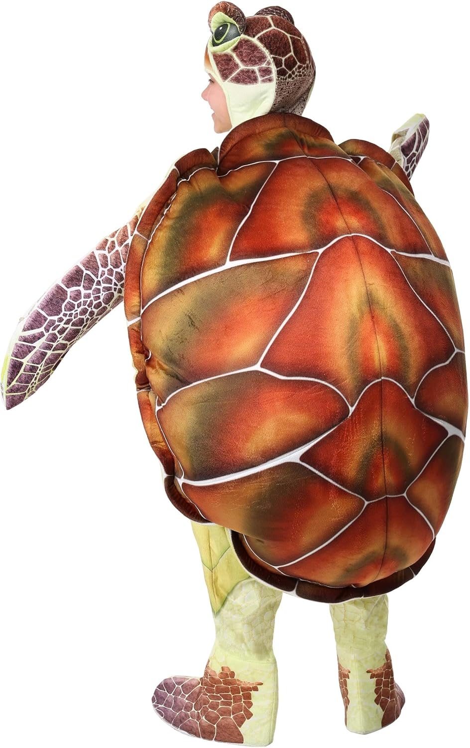 Sea Turtle Kids Costume - Hooded Jumpsuit with Attached Mitts, Shoe Covers, and Shell - Ocean Animal Dress Up for Children
