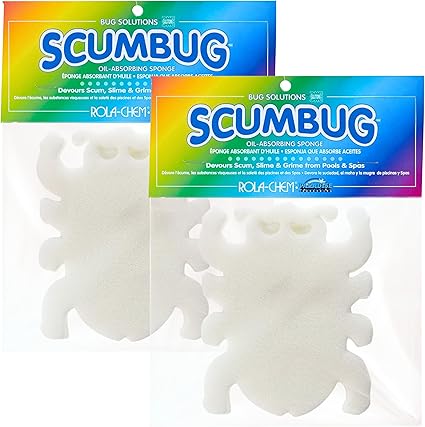 2 Pack Scumbug Hot Tub Scum Absorber – The Original, Highest Rated Scum Absorber Ever – Pool Sponge Oil Absorber for Hot Tub, Spa & Pool – Hot Tub Cleaning Tools That Soak Up Oil & Grime