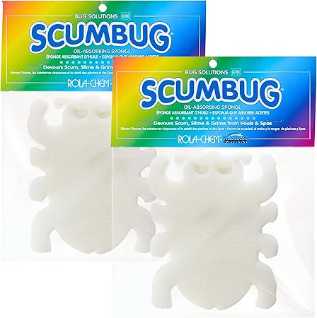 2 Pack Scumbug Hot Tub Scum Absorber – The Original, Highest Rated Scum Absorber Ever – Pool Sponge Oil Absorber for Hot Tub, Spa & Pool – Hot Tub Cleaning Tools That Soak Up Oil & Grime