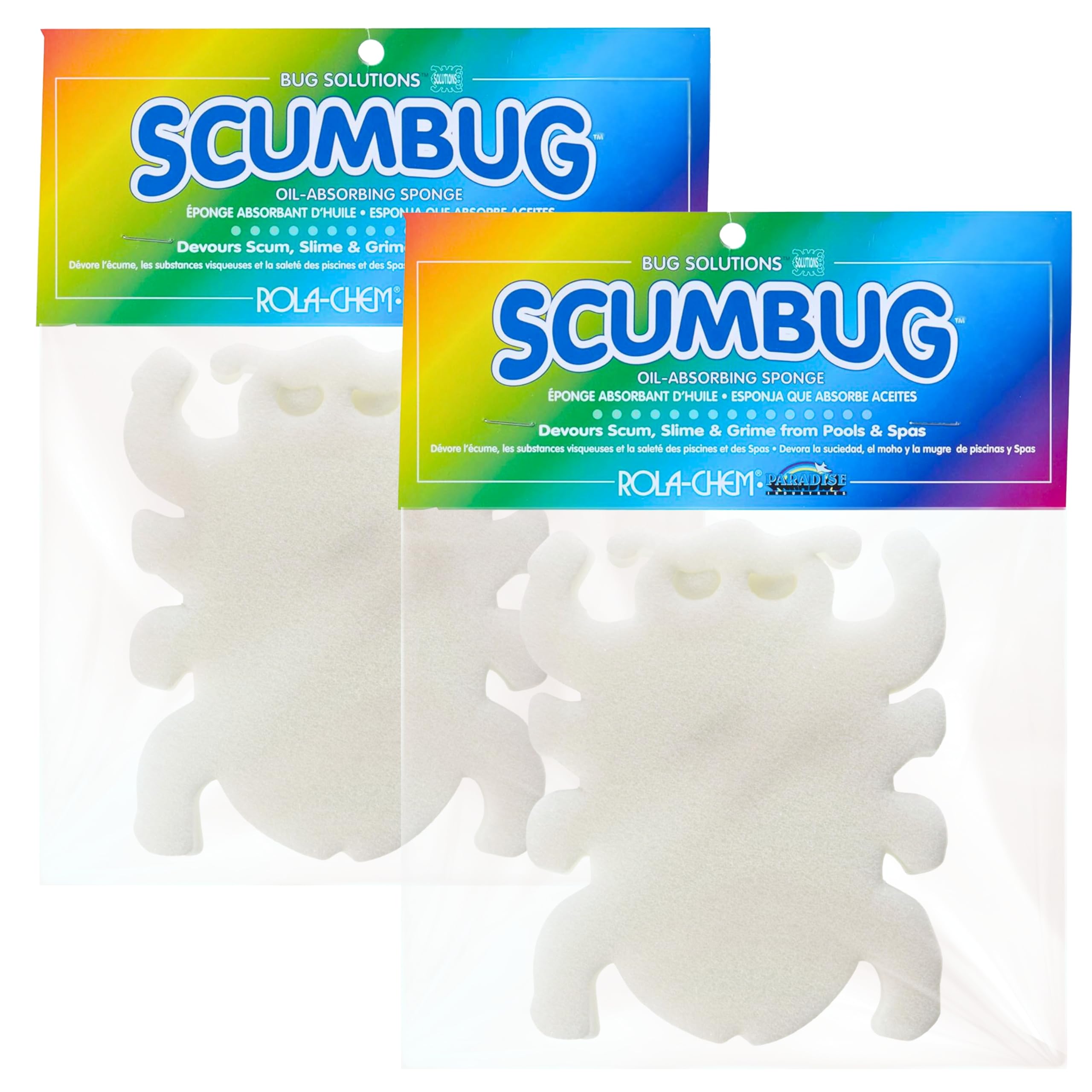 2 Pack Scumbug Hot Tub Scum Absorber – The Original, Highest Rated Scum Absorber Ever – Pool Sponge Oil Absorber for Hot Tub, Spa & Pool – Hot Tub Cleaning Tools That Soak Up Oil & Grime