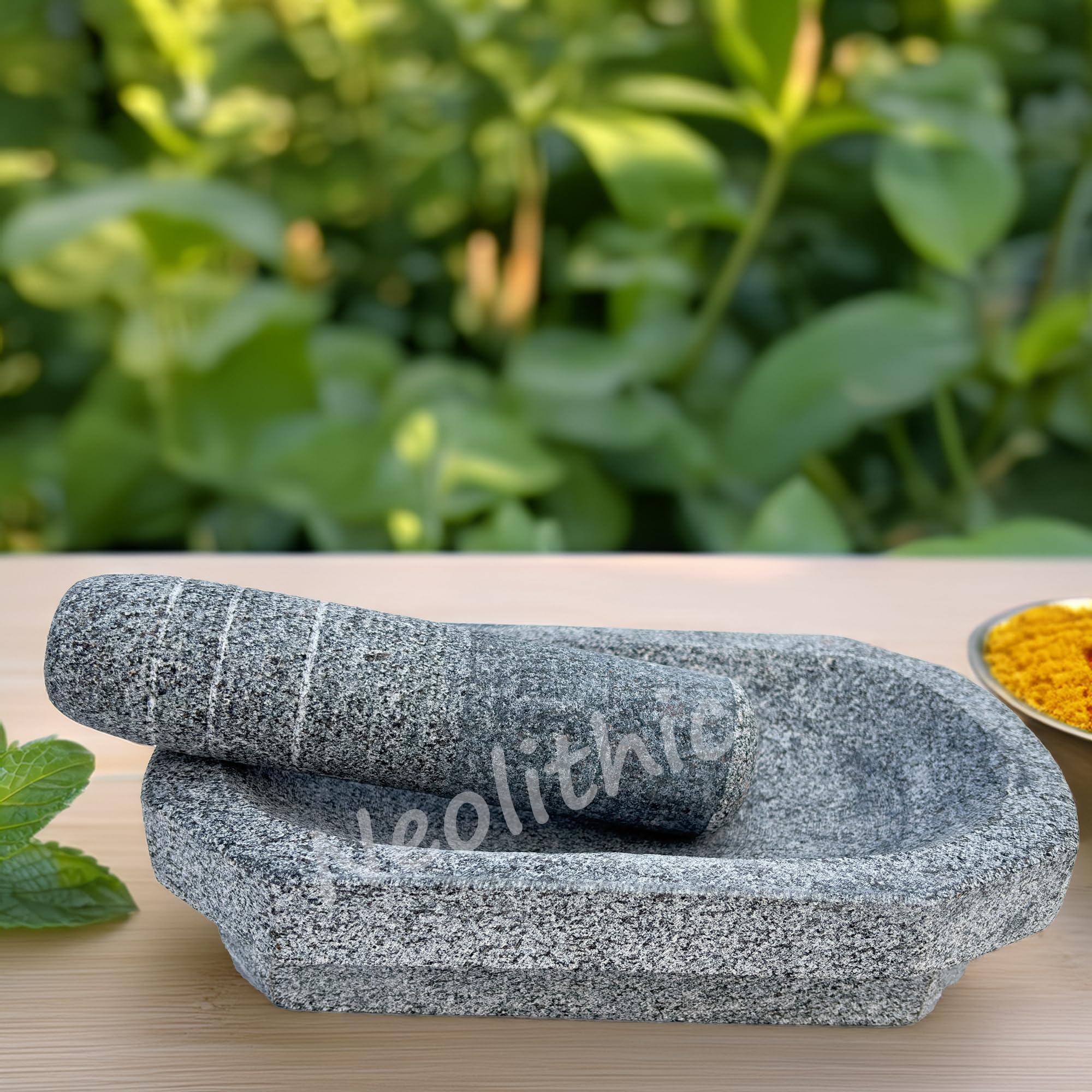 Neolithic | Stone Kalvam -Traditional Mortar and Pestle|10 Inch| Heavy Duty |Authentic Indian Kitchen Tool for Grinding Spices and Grains