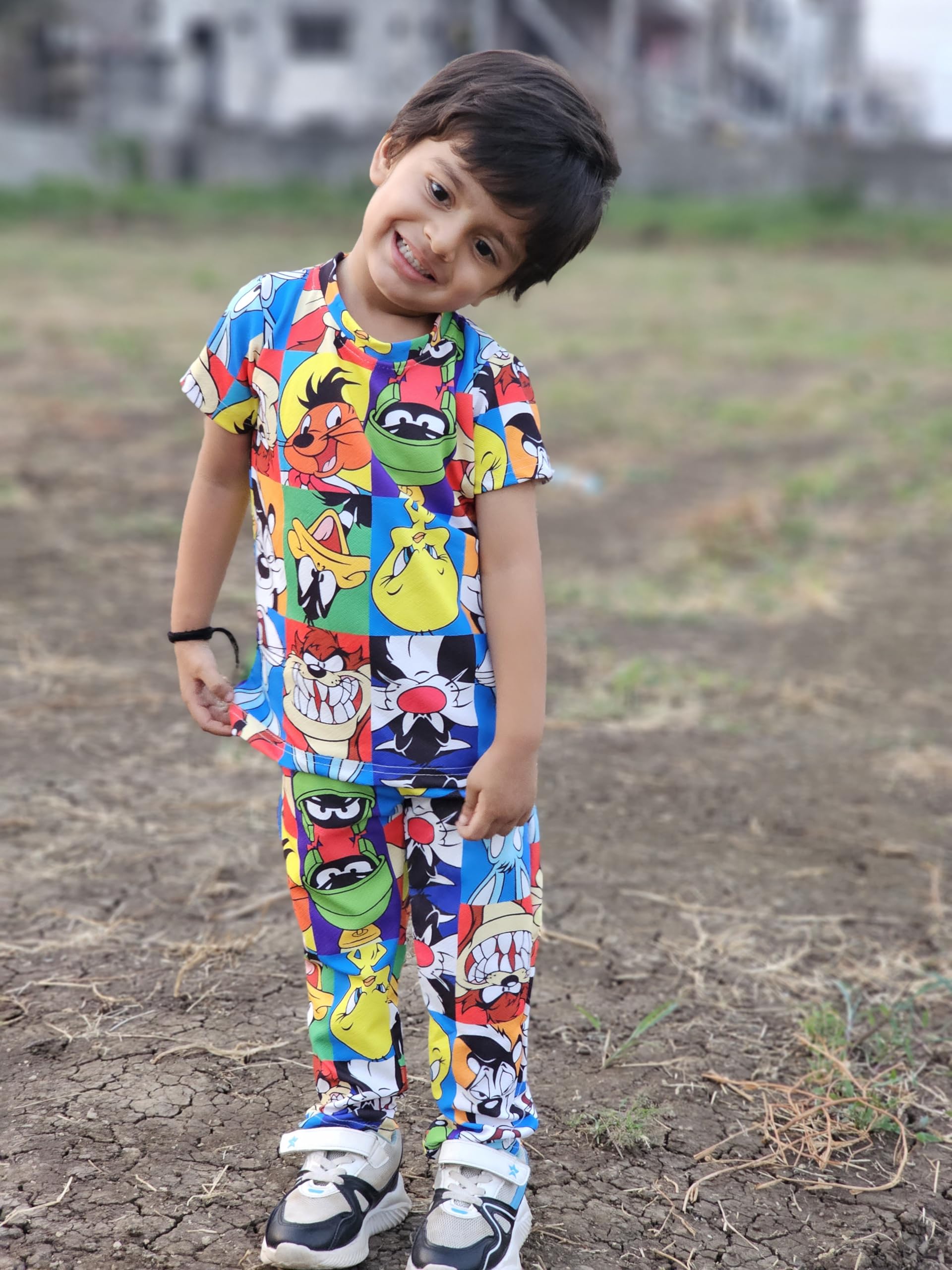 EMBLIKA Boy's PolyCotton Premium Printed T-shirt And Pant Set|Kids Clothing Sets||Co-Ord Set for Boys|| 4