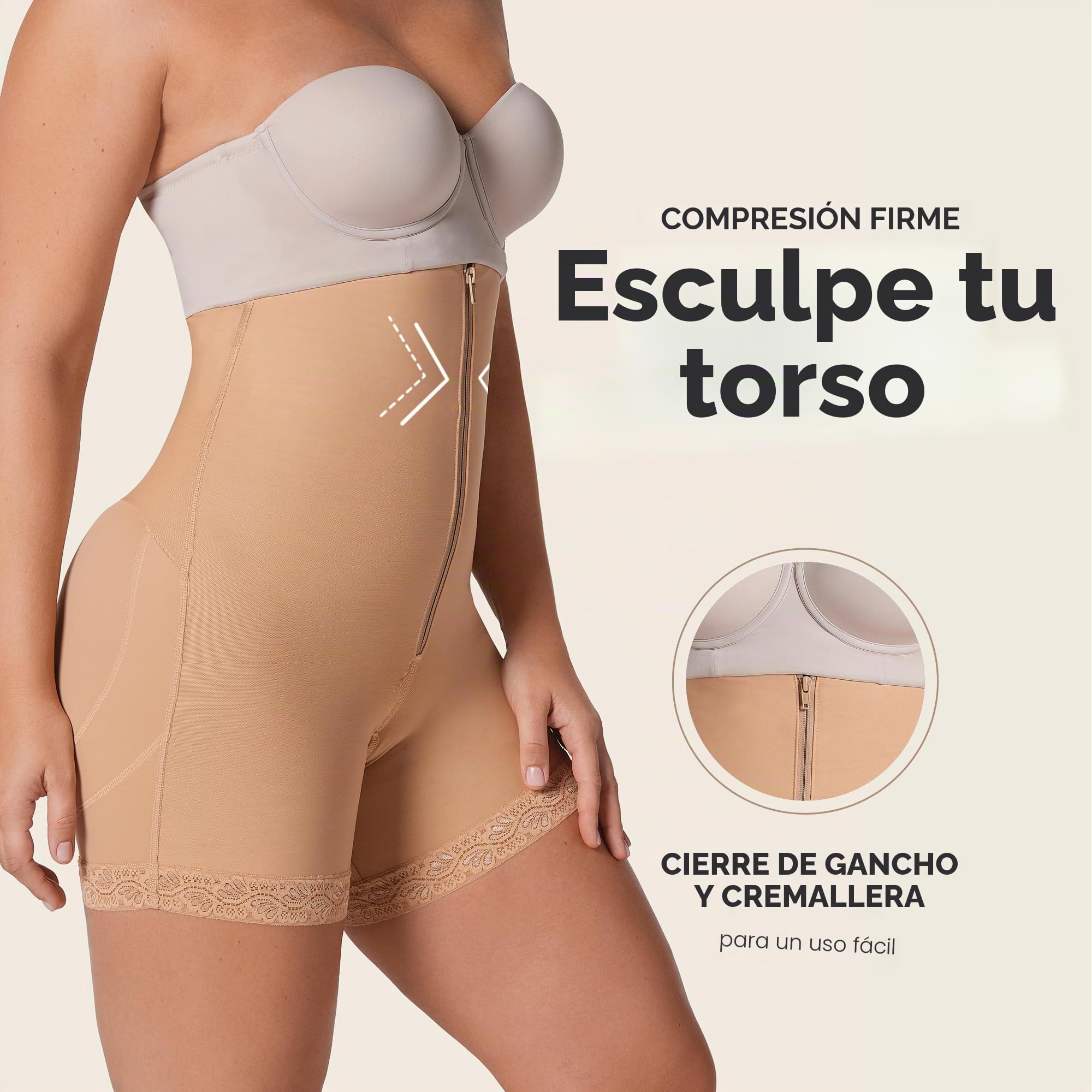Leonisa Body Short Moldeador Reductor para Mujer - Fajas Colombianas Busto Libre
