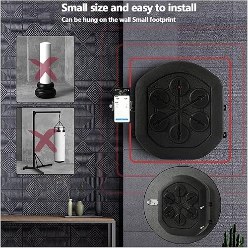 Miniatura 3 de BOYIDAI Máquina de boxeo musical montada en la pared, máquina de boxeo electrónica Liteboxer con guantes de boxeo montados con Bluetooth, luz LED,