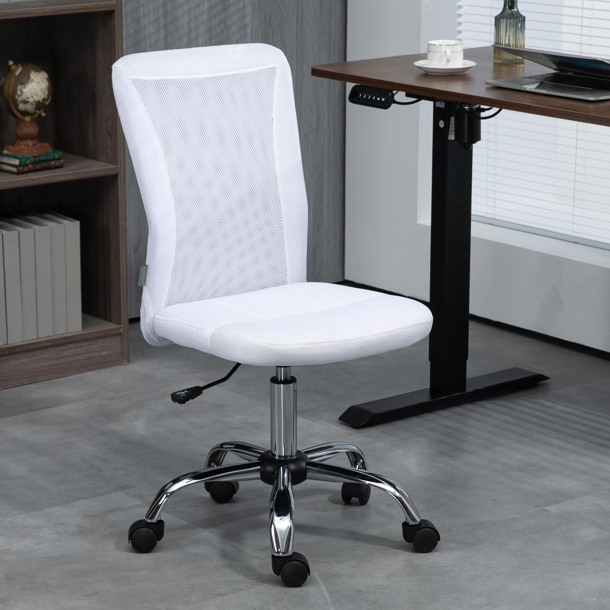 Vinsetto Sedia da ufficio ergonomica regolabile in altezza Bianco