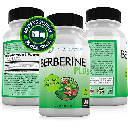 DOCTOR RECOMMENDED SUPPLEMENTS Berberine Plus 1200mg Per Serving - 120 Veggie Capsules with Royal Jelly