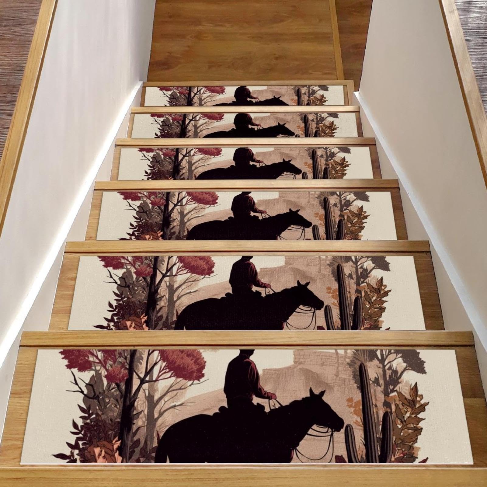 Tapis de marches antidérapant escalier intérieur bois lavable réutilisable lot 15