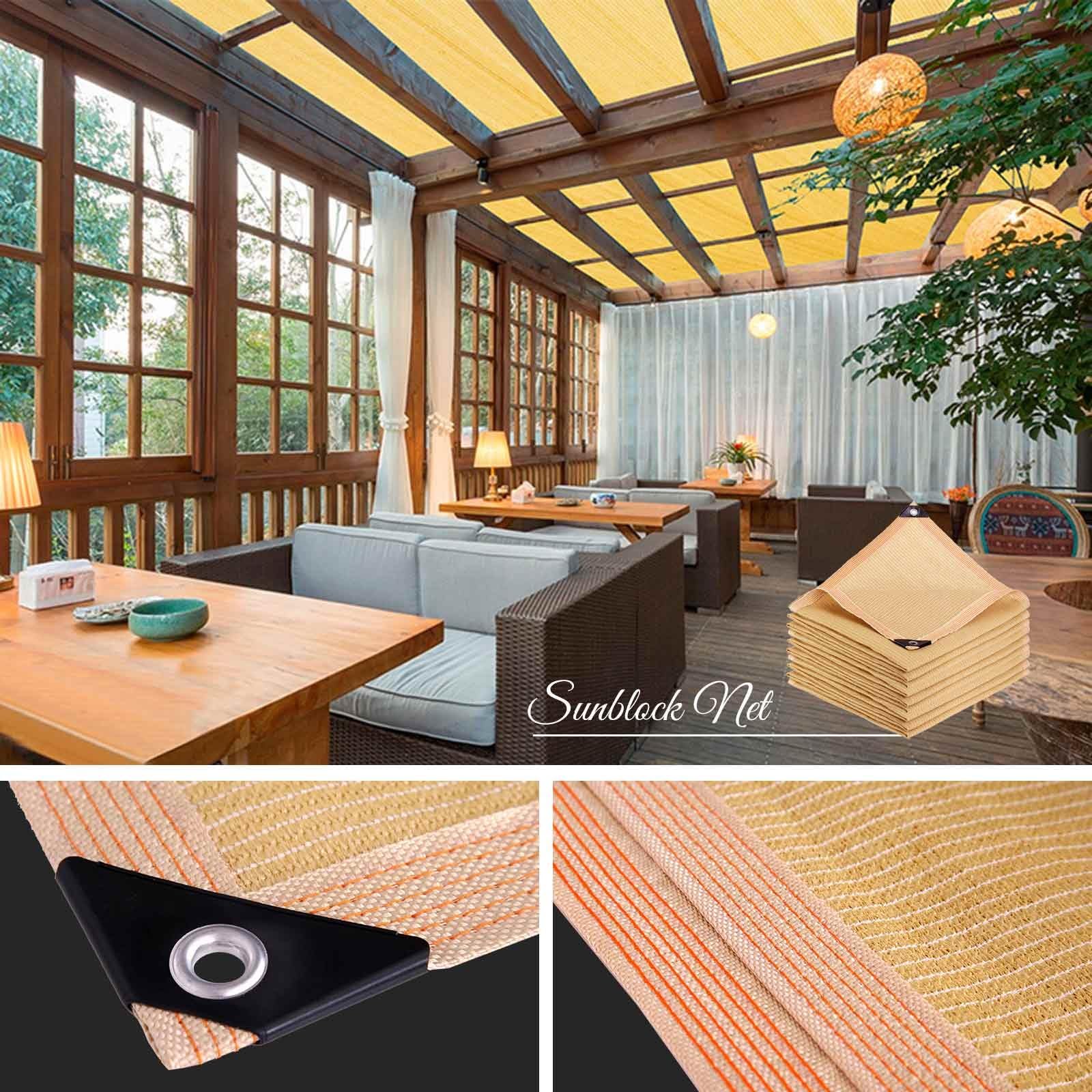 Protezione UV 95% tessuto ombreggiante beige per esterni rete per pergola, campeggio, piscina, cuccia per cani, copertura parasole 13 x 20 (4 x 6 m)