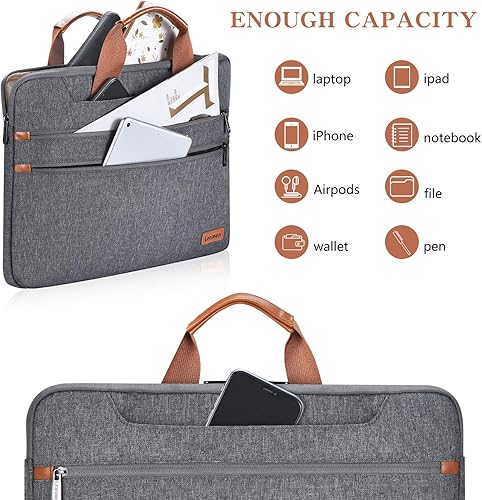Miniatura 9 de LONMEN Bolsa de hombro para laptop de 17.3 pulgadas, funda de transporte para Lenovo IdeaPad 330 de 17.3 pulgadas, Dell Inspiron 17 5000, HP