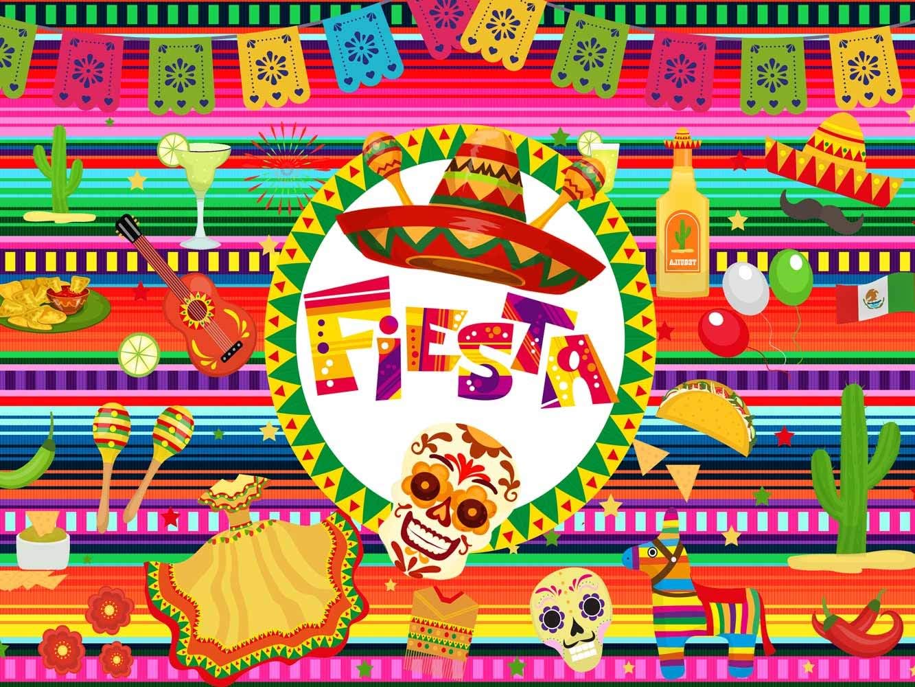 Summer Fiesta Backdrop Party Supplies Summer Fiesta Theme Photography Backdrop Mexican Photo Booth Backgroundm Pool Birthday Party Supplies Luau Decorations