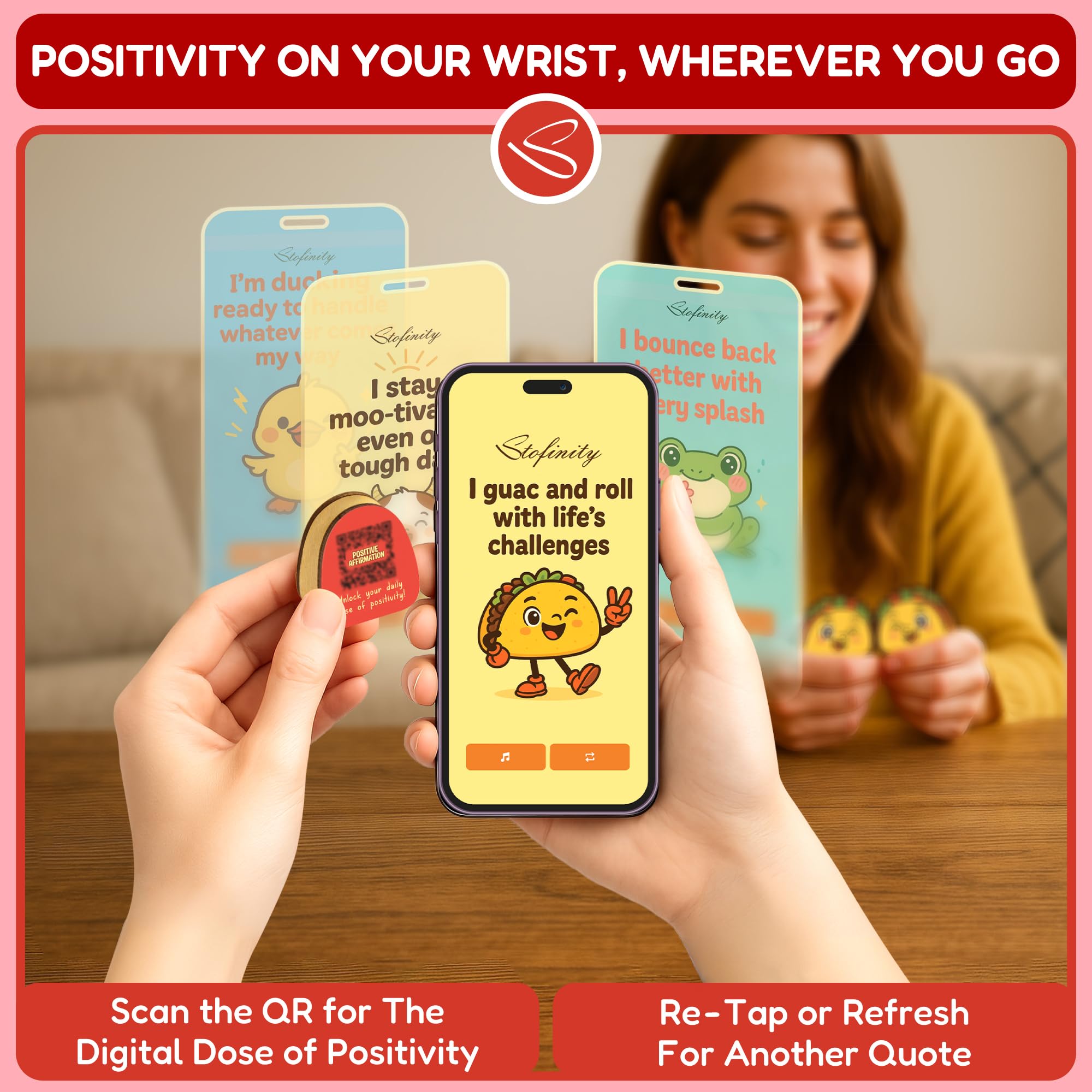Stofinity Positive Taco Gifts For Birthday- Funny Affirmation Cards For Teen Girl Gift Trendy Stuff, Unique Coworker Christmas Gift For Women Friend, Thanksgiving Basket Gifts For Teacher