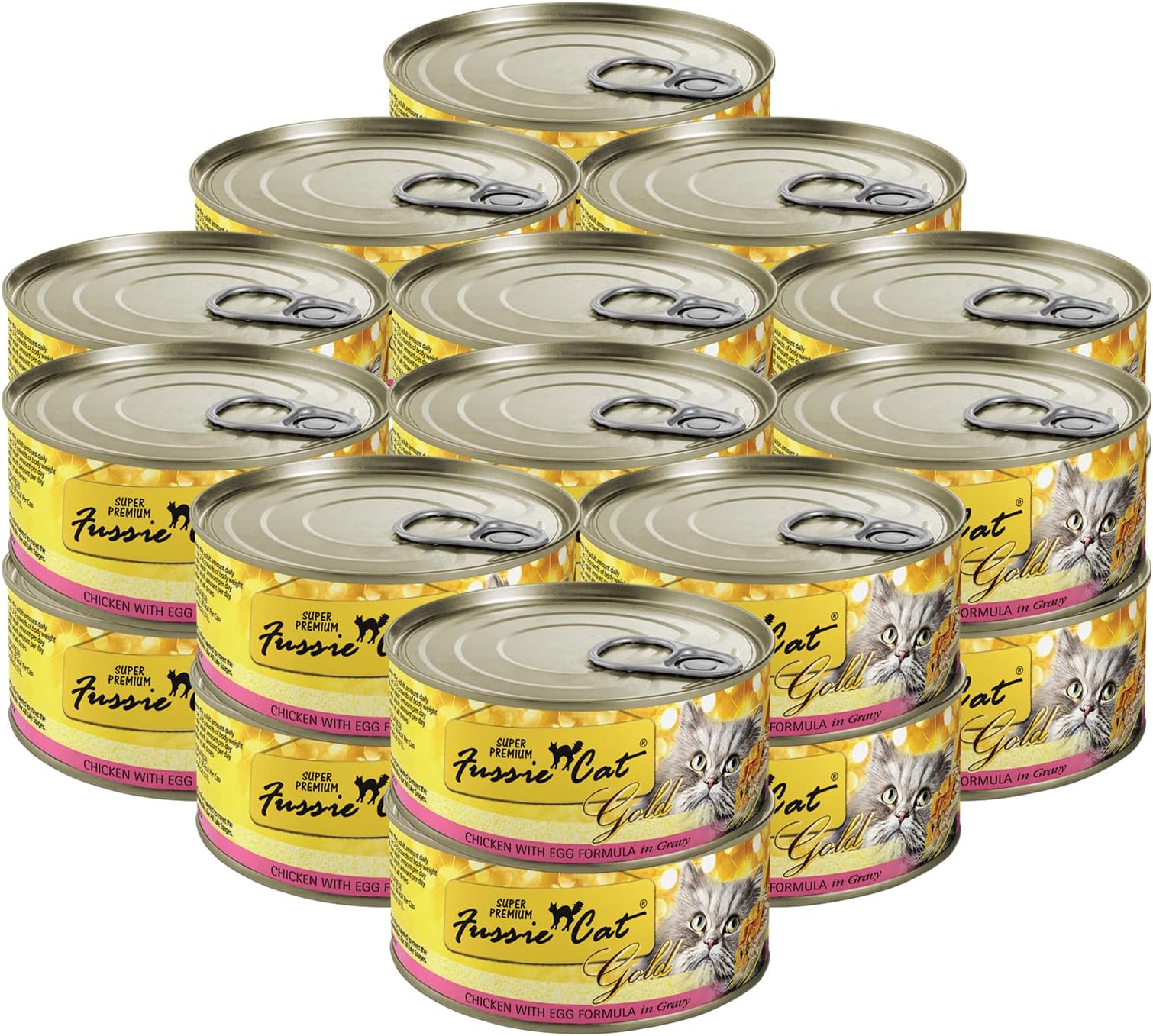 Fussie Cat Super Premium Chicken & Egg Formula in Gravy Grain-Free Wet Cat Food 2.82oz, case of 24