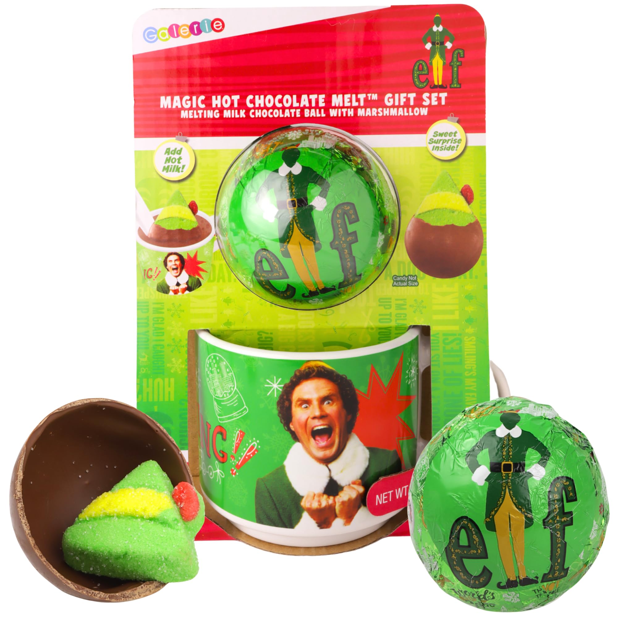 Galerie ELF Hot Chocolate Melting Ball and Mug Gift Set, Christmas 2025 Stocking Stuffer Gift, 2.12 Ounces