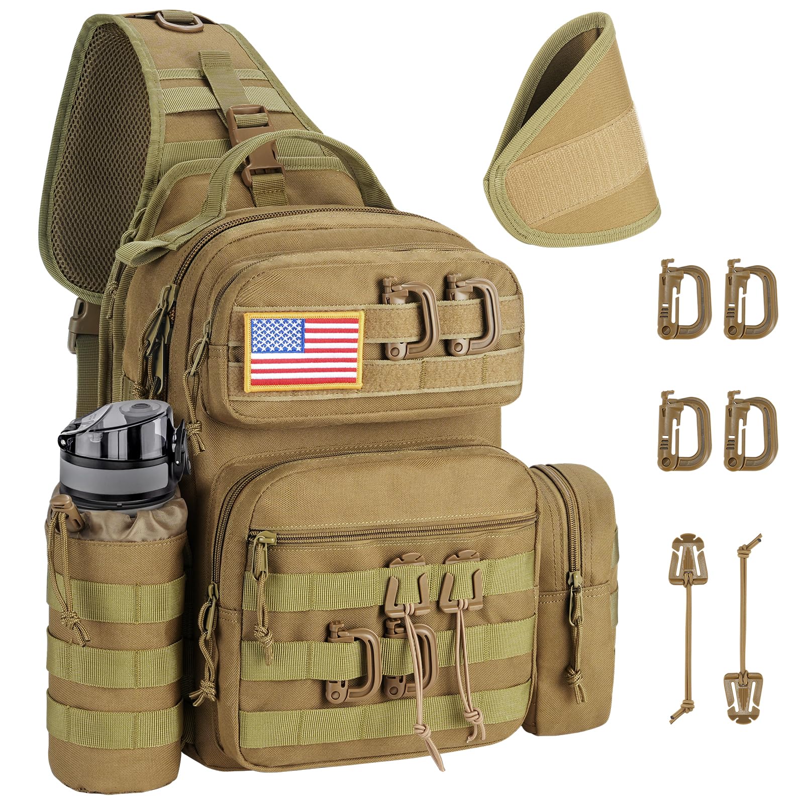 CVLIFE Sling Bag for Men Large Tactical Backpack Crossbody EDC Shoulder Bag