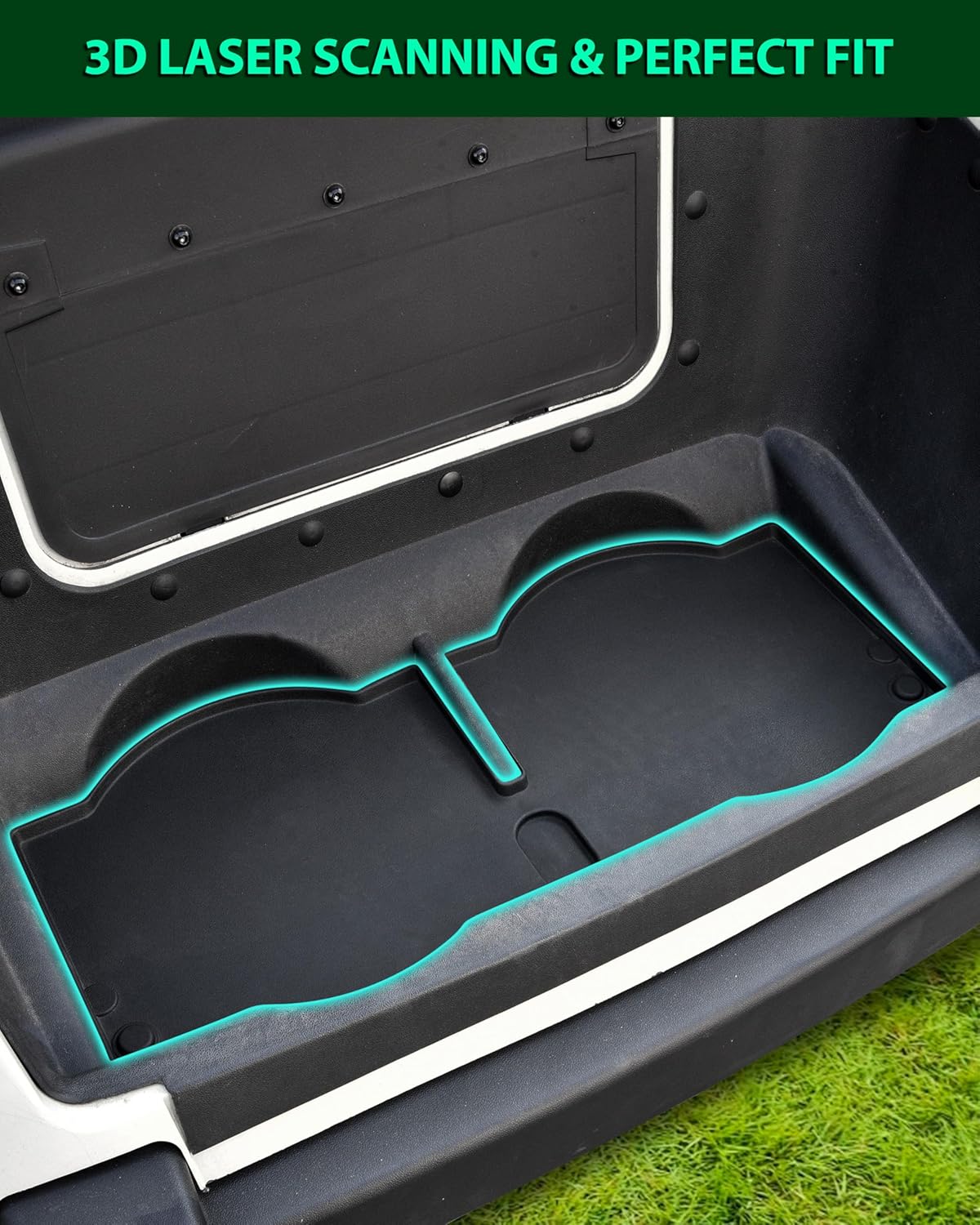 TPE Bag Well Mat for EZGO RXV, All Weather Rear Cargo Liner Bagwell Mat Rubber Slush Liner Insert Protection for E-Z-GO RXV 2008-2015 Accessories