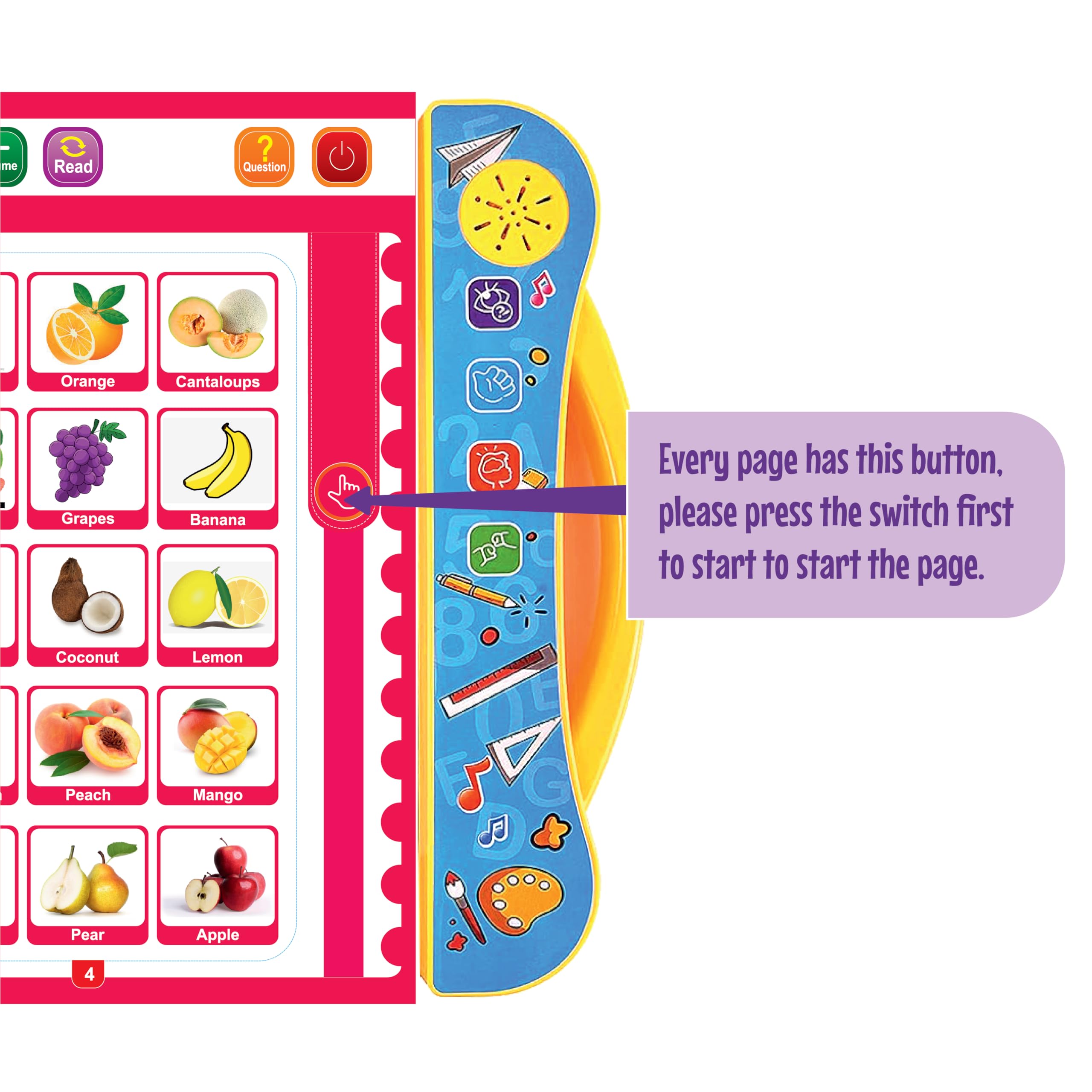 ToyMagic Intelligence Phonetic Learning E-Book|Activity With Alphabet,Numbers,Shapes,Animals,Nursery Rhyme|Birthday Gift|Interactive Musical Toy Book For Kids 3+|Improve Thinking Ability|Made In India - Image 9 thumbnail