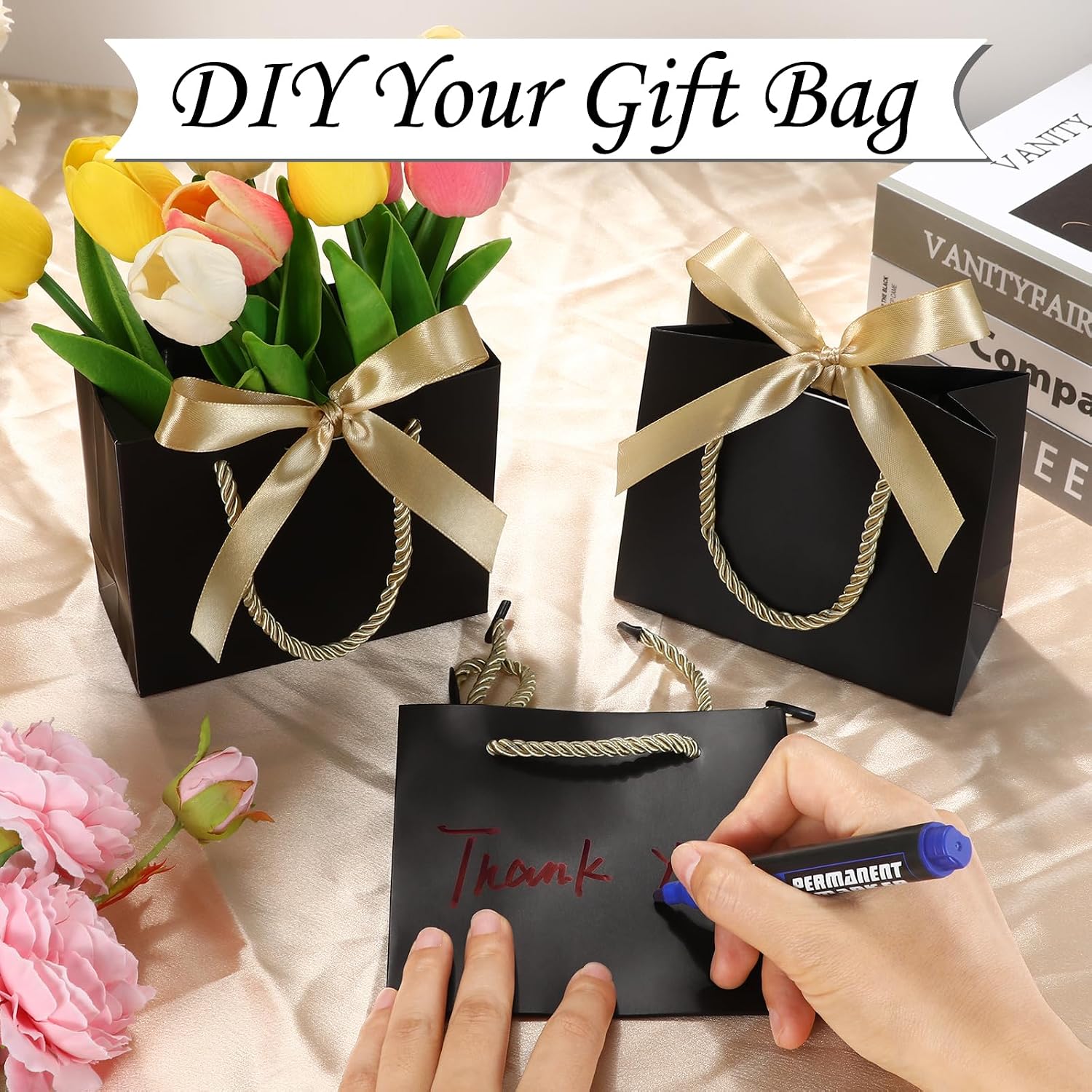 EQOREIIN 24 PCS Small Gift Bags with Handles, 5.5x 2.5x4.7 Inches Mini Bag image 5