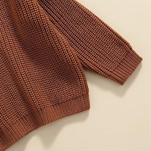Miniatura 4 de Suéter de punto para bebé, unisex, suéter sin botones, cálido, de cuello redondo y manga larga para bebés y niños pequeños