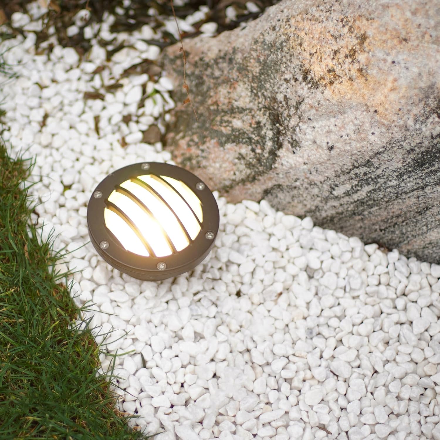 Malibu Low Voltage Landscape Lighting 4W LED In Ground Outdoor 12V Warm White Waterproof Well Lights, 200 Lumen 2800K Black Finish with Connectors for Tree Light, Driveway,Garden 4PK, Black 4pk