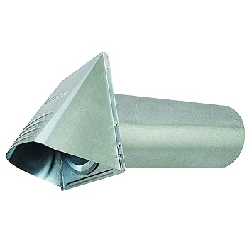 Deflecto Dryer Vent, Wide Mouth Galvanized Vent Hood, 4